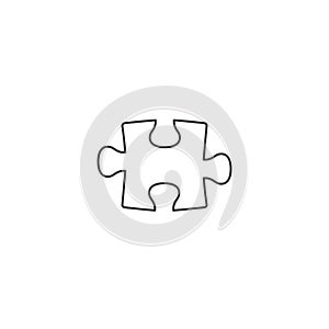 Puzzle line icon. Puzzle sign isolated on white. Vector