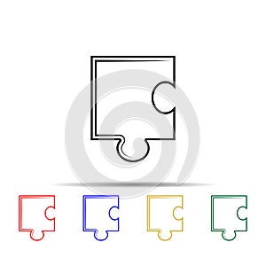 Puzzle line multi color style icon. Simple thin line, outline vector of team work icons for ui and ux, website or mobile