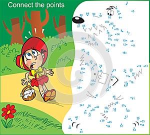 puzzle with a little girl who goes through the fores