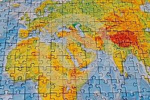 Puzzle of map of the Africa