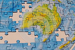 Puzzle of map of the Australia