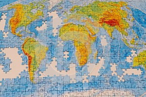 Puzzle of map of the world