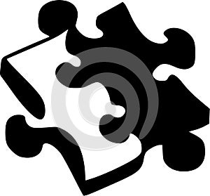 Puzzle - minimalist and flat logo - vector illustration