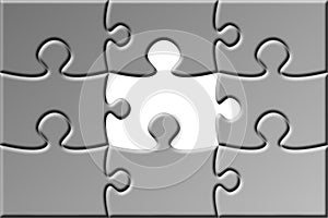 Puzzle with missing piece