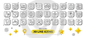 Puzzle, Mobile like and Medical mask line icons pack. For web app. 3d design elements. Vector