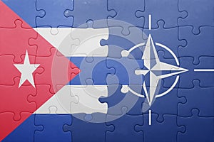 Puzzle with the national flag of cuba and nato