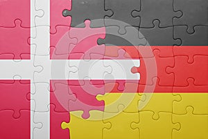 Puzzle with the national flag of denmark and germany