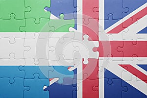 puzzle with the national flag of great britain and sierra leone
