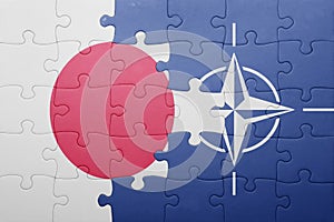 Puzzle with the national flag of japan and nato
