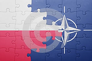 Puzzle with the national flag of poland and nato