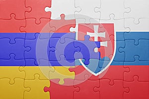 Puzzle with the national flag of slovakia and armenia