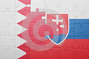 Puzzle s národní vlajkou slovenska a Bahrajnu