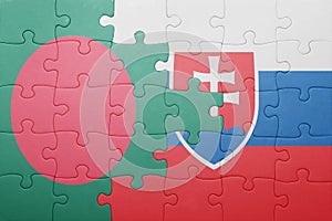 Puzzle so štátnou vlajkou slovenska a Bangladéša