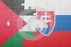 Puzzle with the national flag of slovakia and jordan