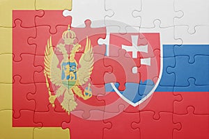 Puzzle with the national flag of slovakia and montenegro