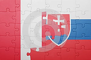 Puzzle with the national flag of slovakia and peru