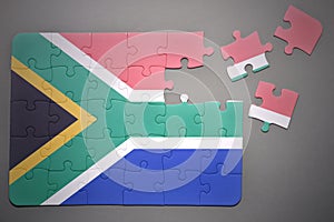 Puzzle with the national flag of south africa