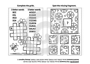 Puzzle page with two puzzles