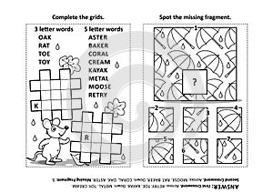 Puzzle page with two puzzles photo