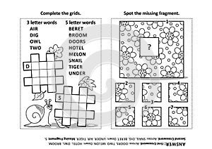 Puzzle page with two puzzles