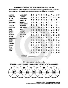 Puzzle page with two word games