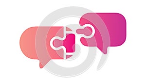 Puzzle Piece Chat Bubbles Icon for Problem Solving, vector design Generative AI