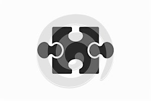 Puzzle Piece Icon Black and White Design for Games Puzzles and Problem Solving Concepts