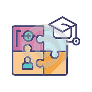 Puzzle Piece Icon for Education