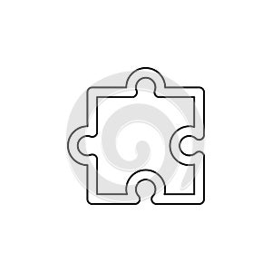 Puzzle piece icon, vector puzzle symbol