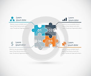 Puzzle piece infographic options business concept