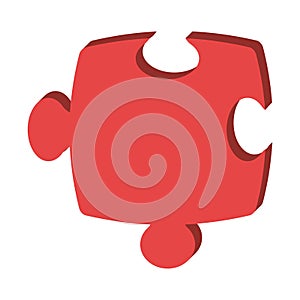 Puzzle piece isolated icon over white background