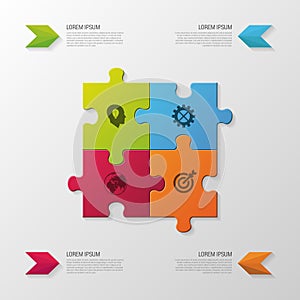 Puzzle piece. Modern infographics business concept. vector illustration