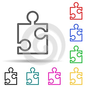puzzle piece multi color style icon. Simple thin line, outline vector of web icons for ui and ux, website or mobile application