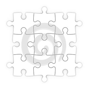 Puzzle pieces with clipping path