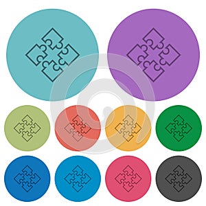 Puzzle pieces color flat icons