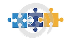 Puzzle Pieces Connection Problem Solving Vector, vector design Generative AI