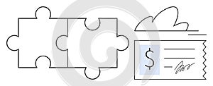 Puzzle Pieces and Document Finance Solutions and Cloud Integration