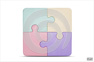 Puzzle pieces icon isolated on white background. Colorful jigsaw puzzle cube, strategy jigsaw business, and education. Puzzle,