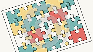 Puzzle pieces interconnected, problem,solving concept vector design Generative AI