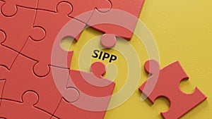 puzzle pieces with missing pieces with SIPP business word