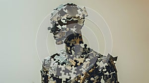 Puzzle pieces representing incomplete thinking patterns in cognitive distortion concept