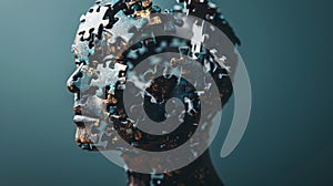 Puzzle pieces representing incomplete thinking patterns in cognitive distortion concept