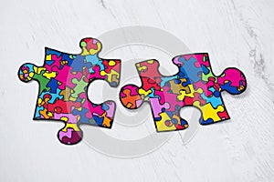 Puzzle pieces, symbol of the autism awareness