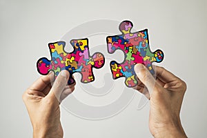 Puzzle pieces, symbol of the autism awareness