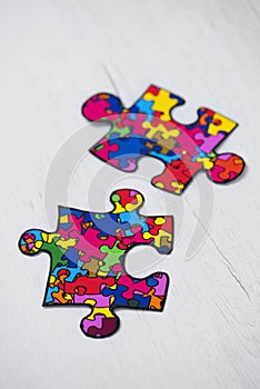 Puzzle pieces, symbol of the autism awareness
