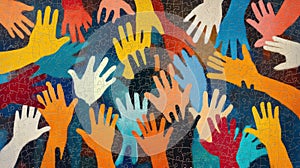 Puzzle pieces symbolizing teamwork and unity diverse hands connecting for problem-solving in collaborative business environment