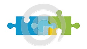 Puzzle Pieces Teamwork Collaboration Icon, vector design Generative AI