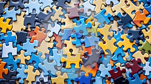 Puzzle pieces of various shapes interlocking to form a complete picture, demonstrating how different components depend on each