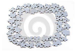 Puzzle pieces on white background