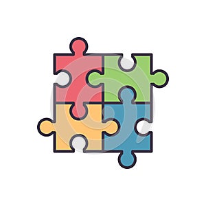 Puzzle related vector icon